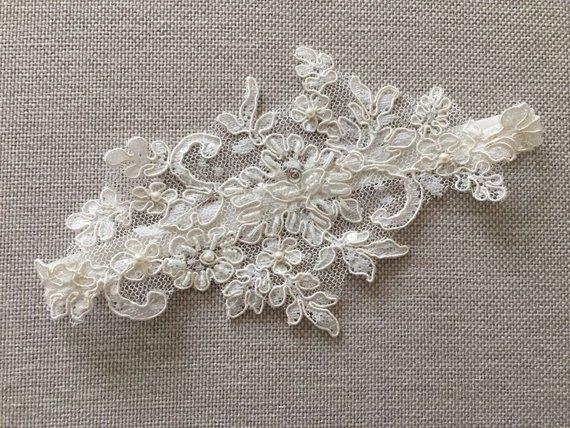 زفاف - Bridal lace garter, wedding garter, Garter, White garter, pearl garter, Rustic Garter,