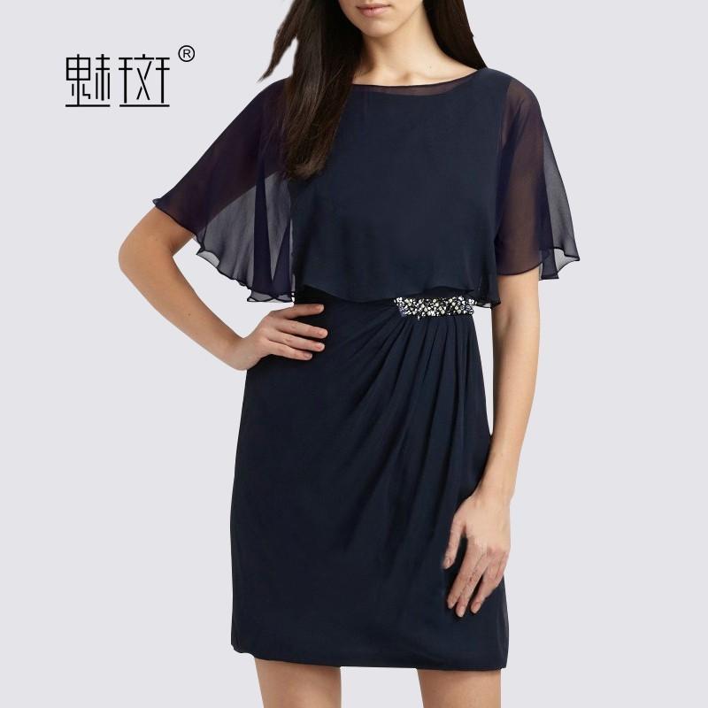 زفاف - New temperament blue women's summer long shawl in casual chiffon dress - Bonny YZOZO Boutique Store