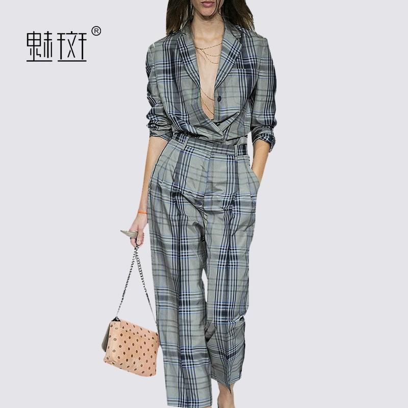 زفاف - Oversized Vogue Lattice 9/10 Sleeves Outfit Twinset Wide Leg Pant Suit - Bonny YZOZO Boutique Store