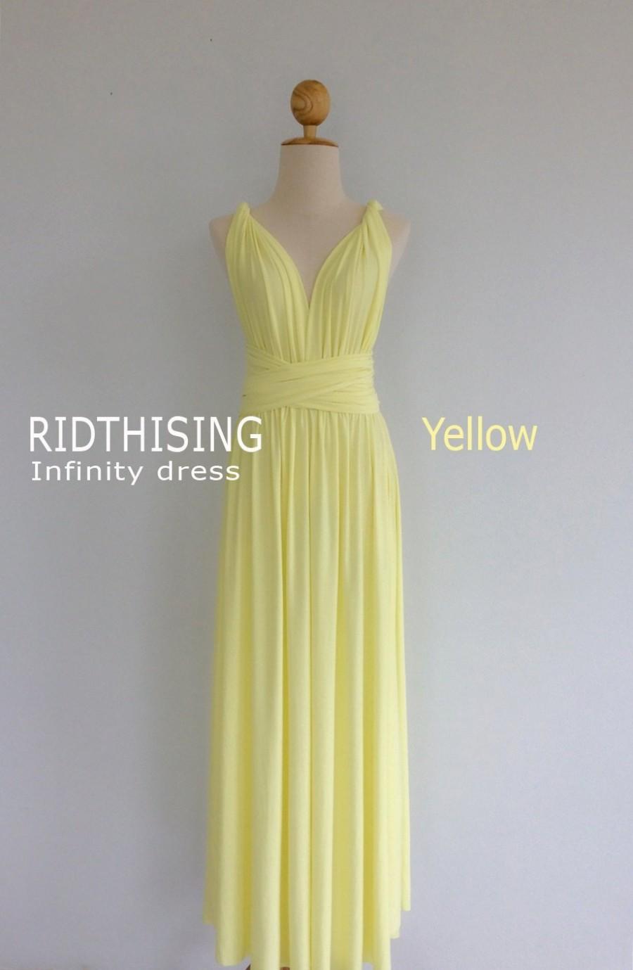 Mariage - Maxi Yellow Infinity Dress Bridesmaid Dress Prom Dress Convertible Dress Wrap Dress