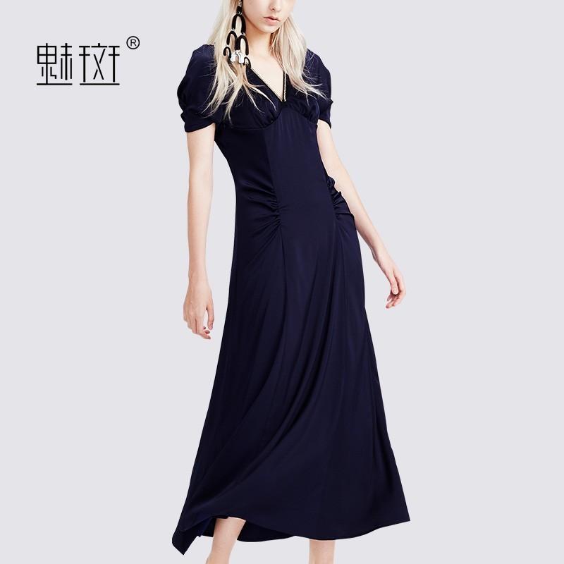 Mariage - Slimming Plus Size V-neck Short Sleeves It Girl Dress - Bonny YZOZO Boutique Store