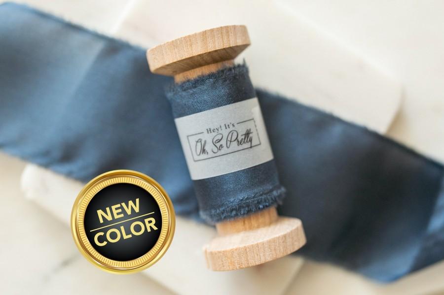 زفاف - Blueberry Silk Ribbon; 100% Silk; Blue Wedding bridal bouquet, invitations, favors, wedding photography styling