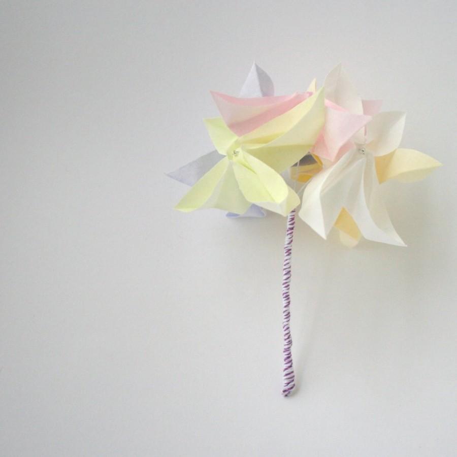 Hochzeit - Posy of Spring Origami Flowers, Keepsake Flowers, Textile Origami, Wedding Flowers