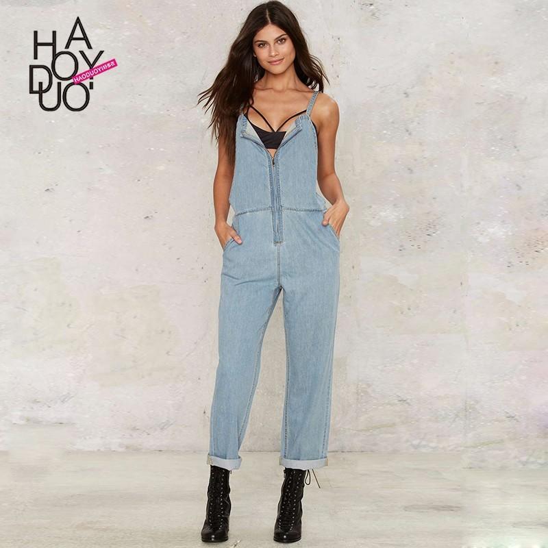 زفاف - Fall 2017 women new style fashion sexy Halter zipper one-piece strap casual pants - Bonny YZOZO Boutique Store