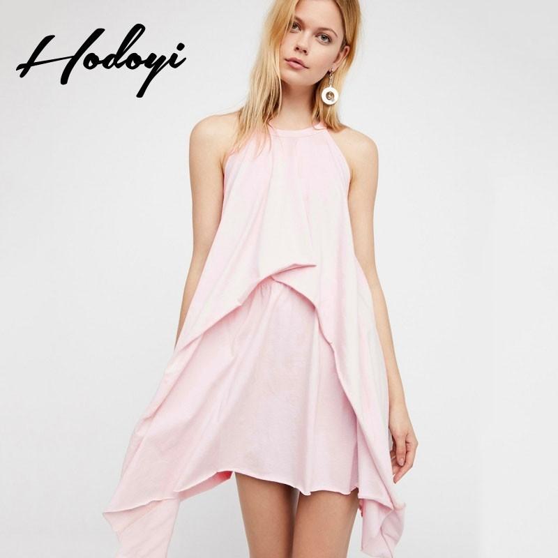 زفاف - Vogue Sexy Simple Asymmetrical Off-the-Shoulder Trail Dress One Color Summer Casual Dress - Bonny YZOZO Boutique Store