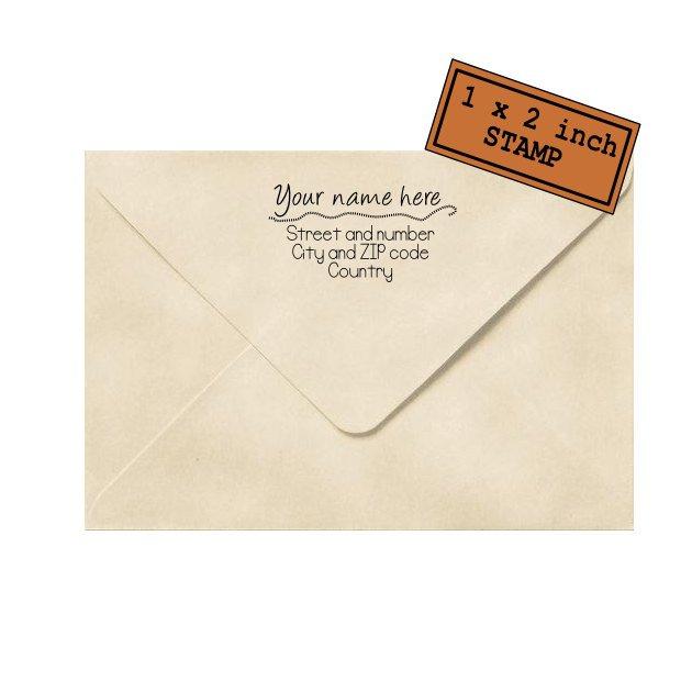 Wedding - Custom address stamp, Return address stamp, Personalized address stamp, Wedding stamp, Housewarming gift - dotted line, A11