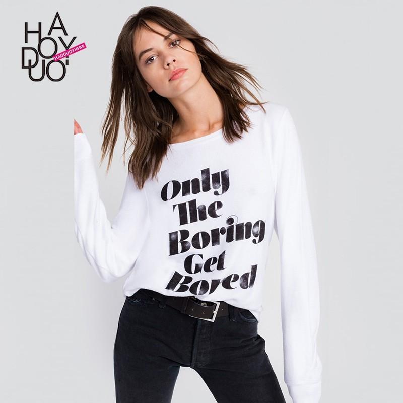 Mariage - Must-have Vogue Simple Printed Solid Color Alphabet Fall Hoodie - Bonny YZOZO Boutique Store