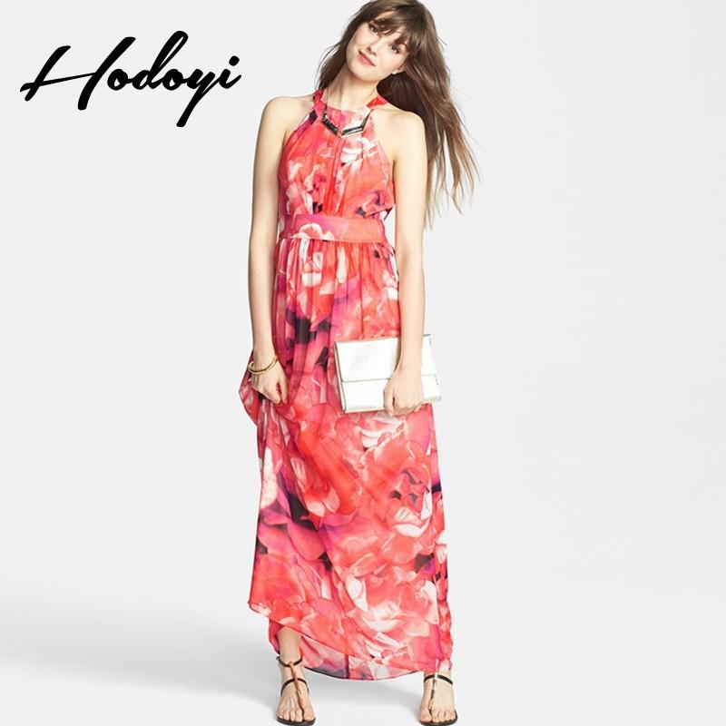 Wedding - Summer 2017 and European goods women wear long skirts and chiffon dresses in summer beach dress summer Ode to printing - Bonny YZOZO Boutique Store