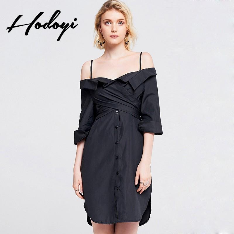 Wedding - Vogue Sexy Simple Off-the-Shoulder Lace Up One Color Fall Blouse Strappy Top Dress - Bonny YZOZO Boutique Store