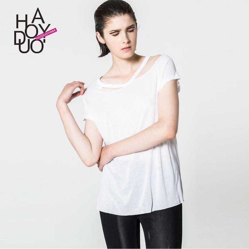 Mariage - Oversized Vogue Simple Summer Edgy Short Sleeves T-shirt - Bonny YZOZO Boutique Store