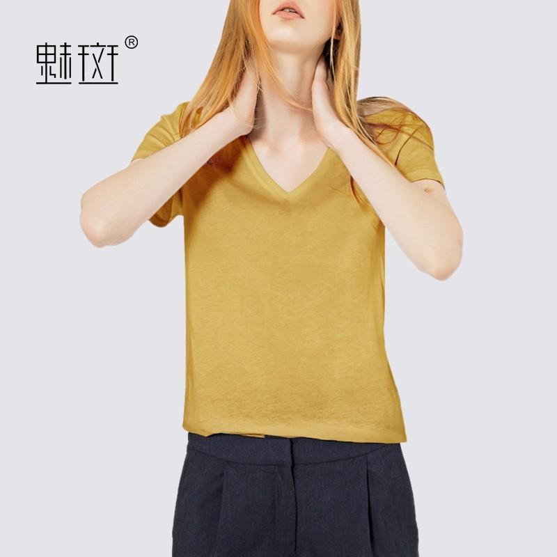 Hochzeit - Oversized Vogue Plus Size V-neck Cotton Summer Short Sleeves Essential T-shirt Top - Bonny YZOZO Boutique Store