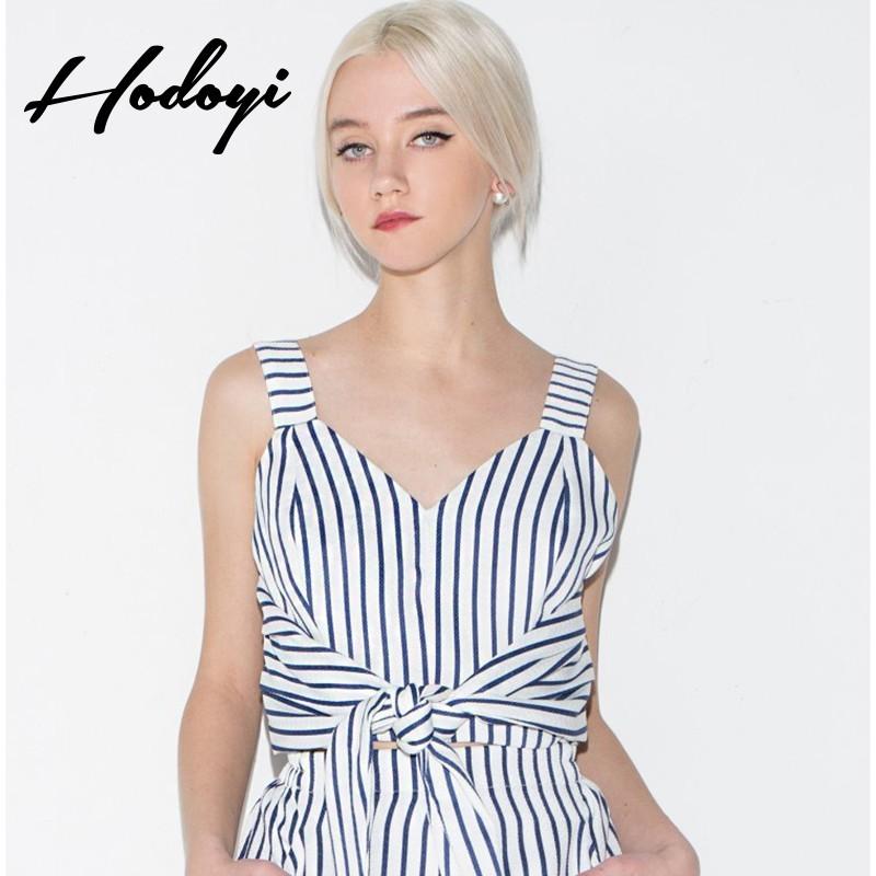 زفاف - 2017 ladies winter fashion sweet Halter stripe slim vest - Bonny YZOZO Boutique Store