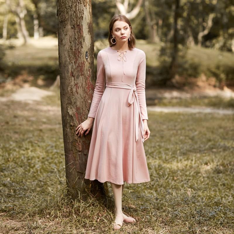 زفاف - Elegant Vintage Split Front Trail Dress Crossed Straps Tie Velvet Mid-length Skirt Dress - Bonny YZOZO Boutique Store