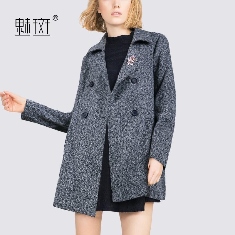 زفاف - New 2017 winter woolen cloth women's intellectual temperament professional women slim cropped wool jacket lapel coat - Bonny YZOZO Boutique Store