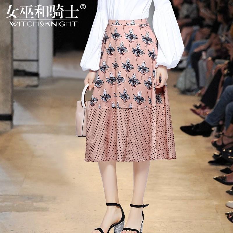 Mariage - Vogue Attractive Printed A-line Floral Skirt - Bonny YZOZO Boutique Store