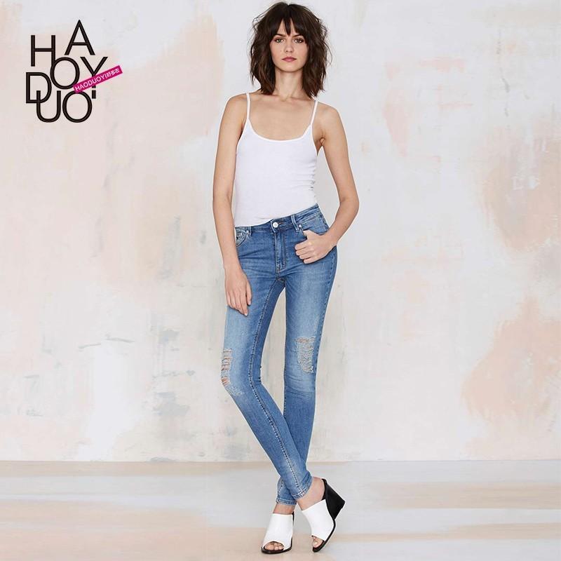 Hochzeit - Old School Street Style Ripped Slimming Casual Jeans Skinny Jean Pencil Trouser - Bonny YZOZO Boutique Store