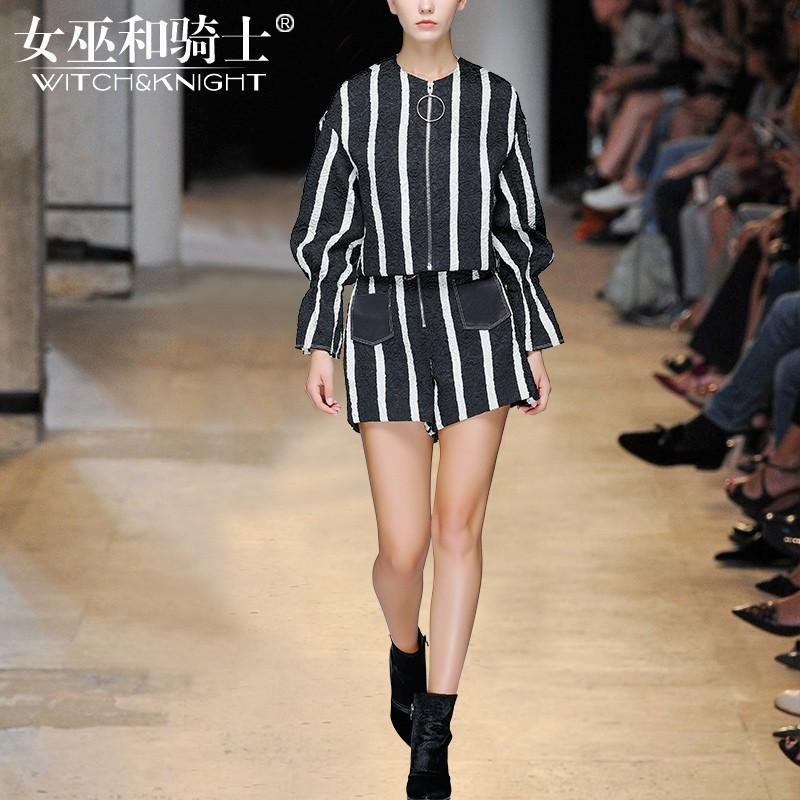 زفاف - Vogue Attractive Fall 9/10 Sleeves Stripped Outfit Twinset Short Coat - Bonny YZOZO Boutique Store