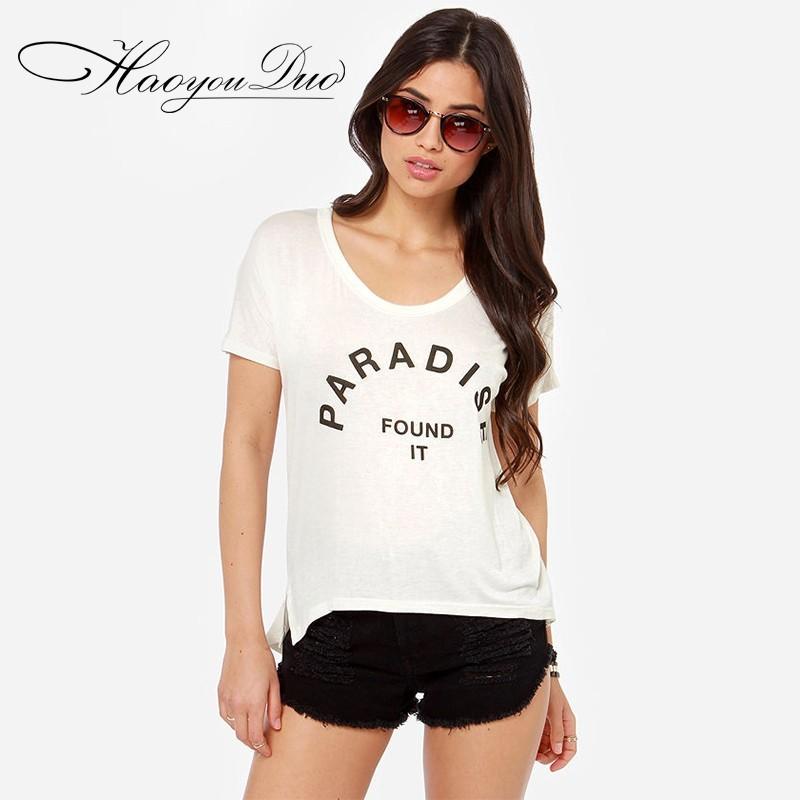 Mariage - Must-have Street Style Split Classic Printed Alphabet Summer Short Sleeves T-shirt - Bonny YZOZO Boutique Store