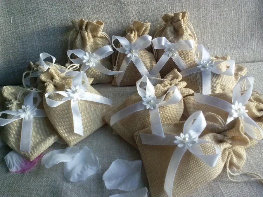 Mariage - Linen gift bags , Natural linen bag, Wedding favor bags, Linen Bags with Lace, Small linen bags. Christmas bags Gift Bags. Lace bags