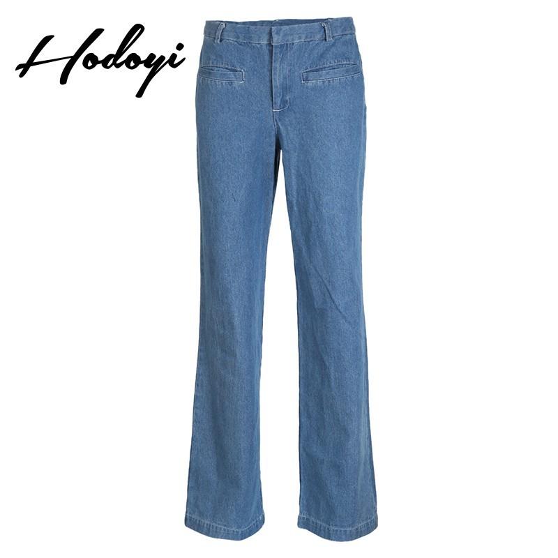زفاف - School Style Vogue Sweet Low Rise Pocket One Color Fall Casual Jeans Wide Leg Pant - Bonny YZOZO Boutique Store