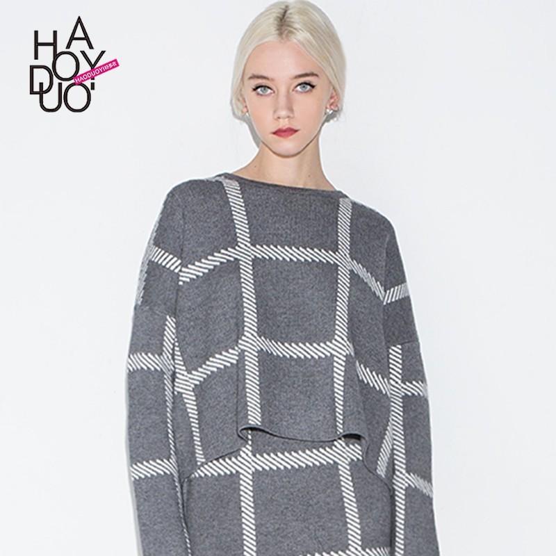 Mariage - Oversized Vogue Solid Color Scoop Neck Lattice Summer Sweater - Bonny YZOZO Boutique Store