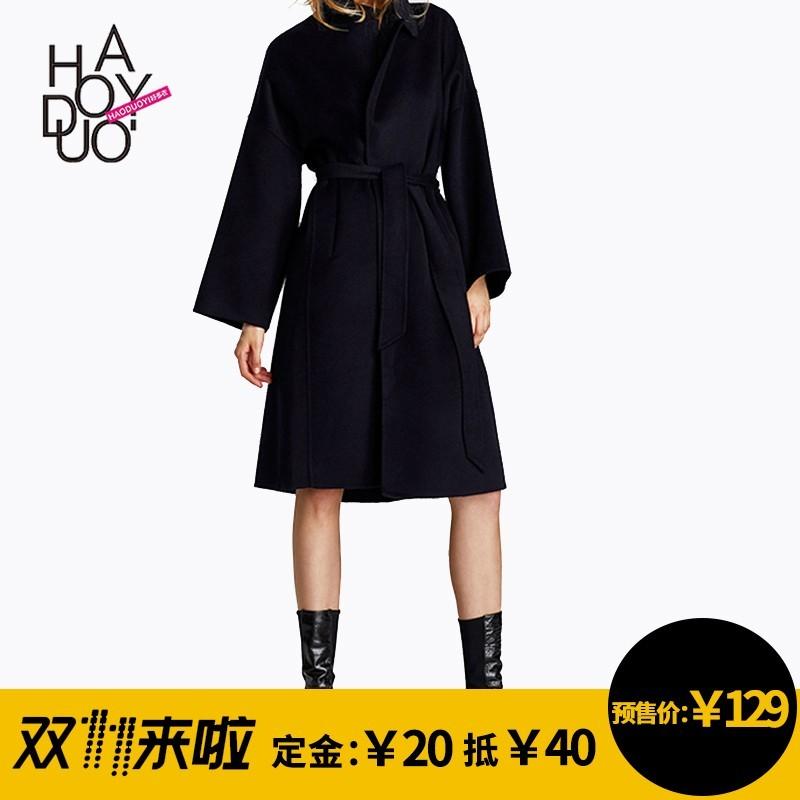 Mariage - Vogue Curvy One Color Fall Tie 9/10 Sleeves Coat - Bonny YZOZO Boutique Store