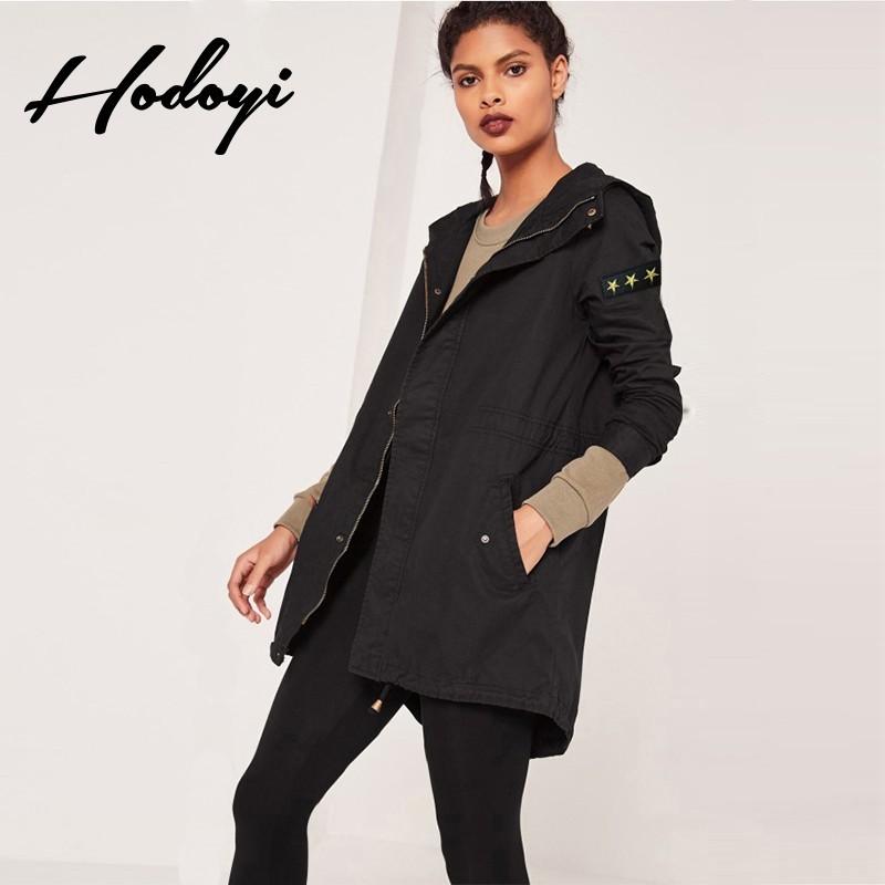 Wedding - Spring winter New Women's fashion casual zipper placket pockets Hooded trench coat - Bonny YZOZO Boutique Store