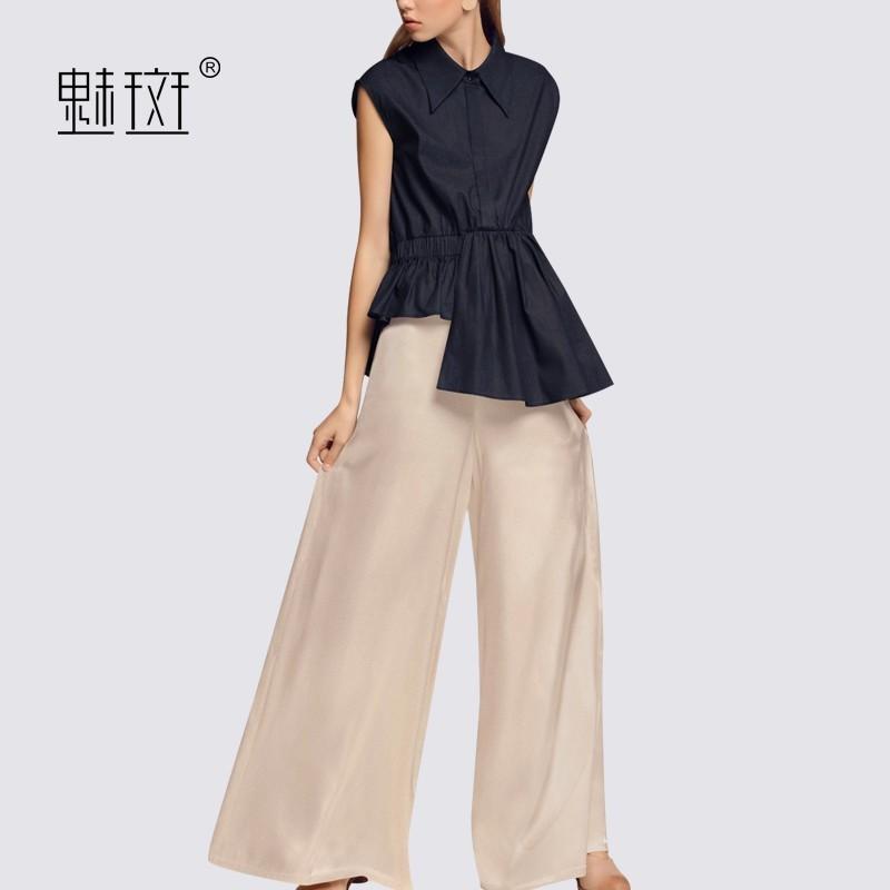زفاف - Oversized Vogue Plus Size Casual Outfit Twinset Wide Leg Pant - Bonny YZOZO Boutique Store