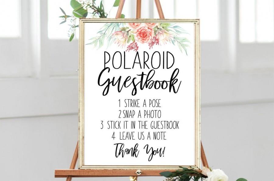 Wedding - Wedding Sign, Polaroid Guestbook (Printable)