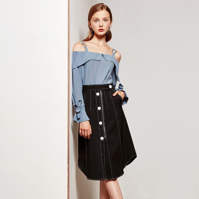 زفاف - Autumn new color cables single irregular high waist dress casual skirts in a-8037 - Bonny YZOZO Boutique Store