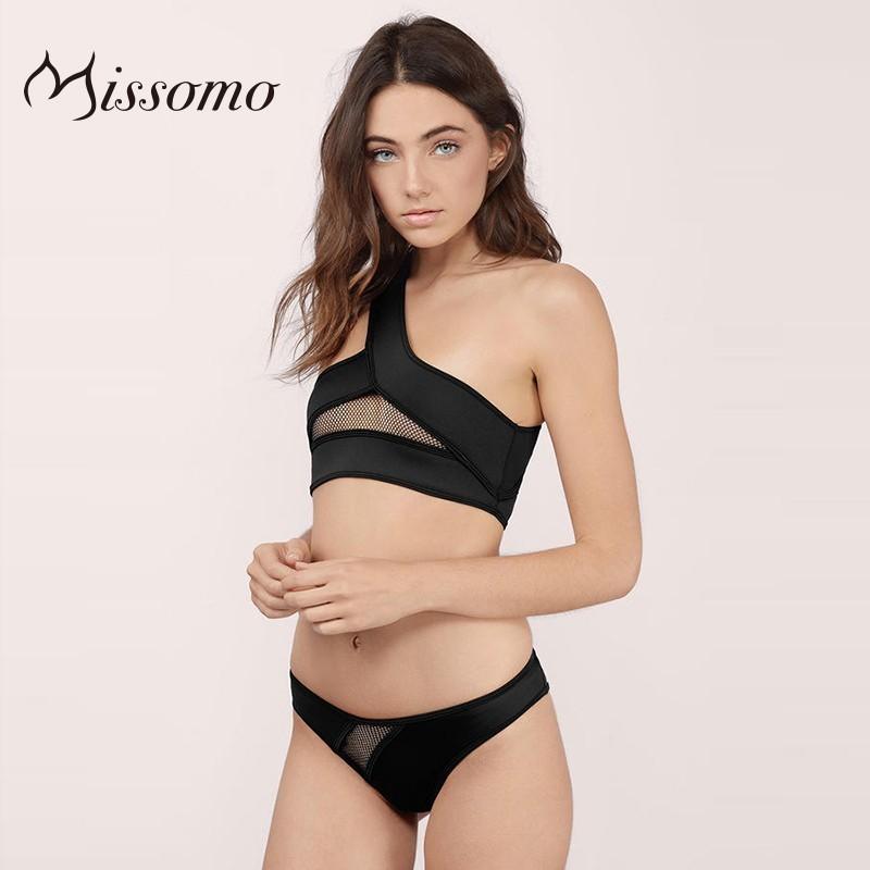Mariage - Vogue Sexy Seen Through Split Front One-Shoulder Outfit Swimsuit - Bonny YZOZO Boutique Store