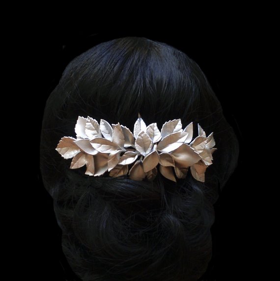 Свадьба - Leaf bridal hair comb. Wedding headpiece.