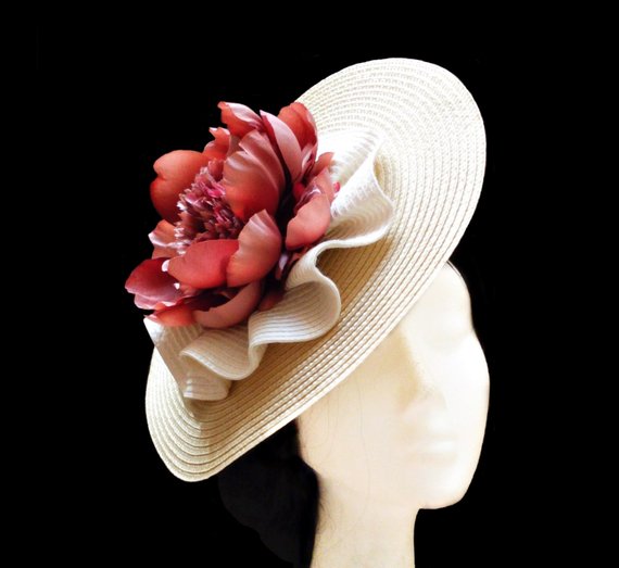 زفاف - Flower wedding hat. Kentucky derby. Ascot hat.
