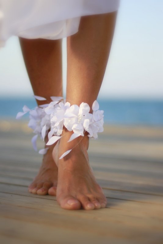 Mariage - Thyrsi  barefoot sandal, beach wedding barefoot sandals, bangle, wedding anklet,nude shoes,ankle cuff