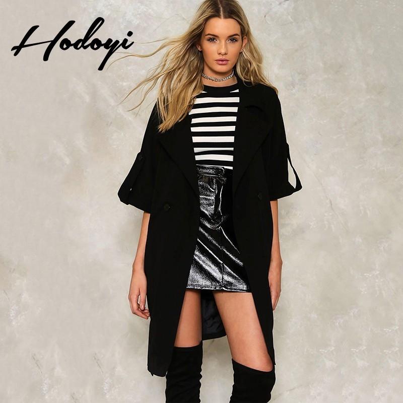 Mariage - Vogue 1/2 Sleeves Double Breasted One Color Fall Casual Coat - Bonny YZOZO Boutique Store