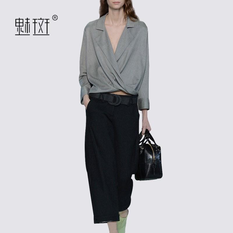 Mariage - Oversized Vogue Fall 9/10 Sleeves Outfit Twinset Wide Leg Pant Top - Bonny YZOZO Boutique Store