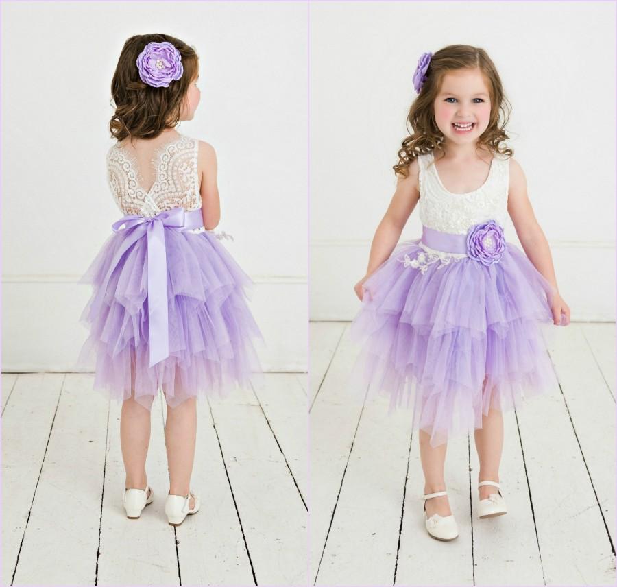 Hochzeit - Lavender flower girl dress, Rustic Lace Flower Girl Dress, Baby dress,lace flower girl dress, flower girls dresses, Lilac flower girl dress