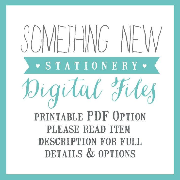 Wedding - Printable Personalised Stationery - DIY OPTION PDF Files only