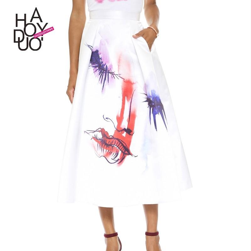زفاف - Vogue Simple Printed Sketch Skirt - Bonny YZOZO Boutique Store
