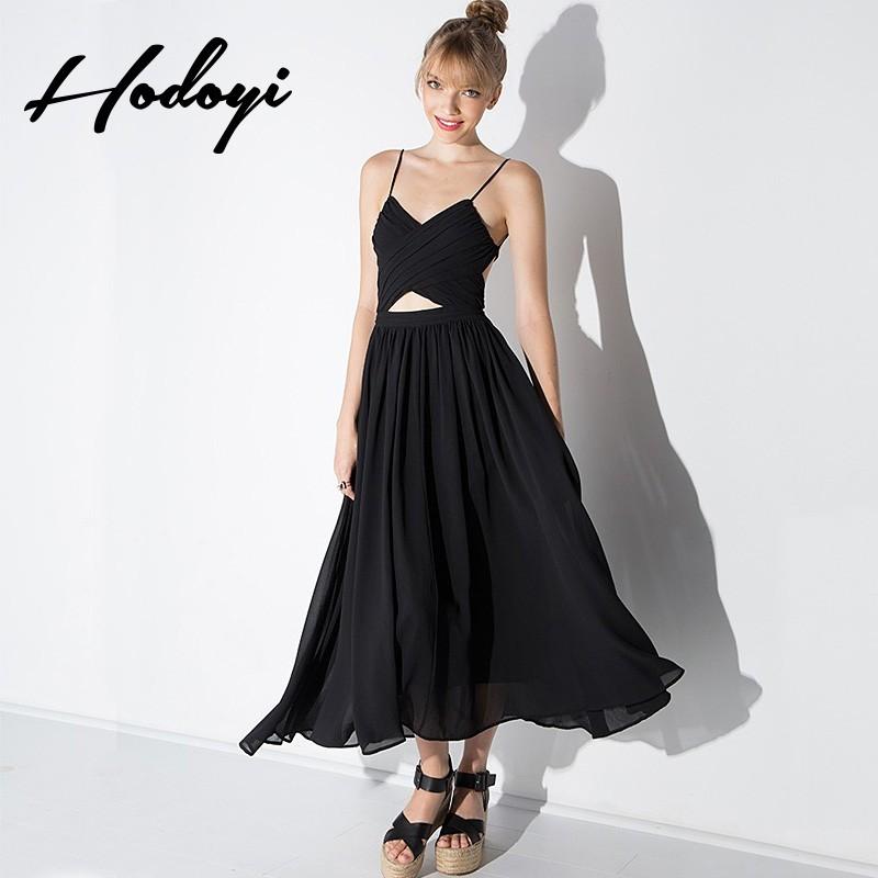 Mariage - Vogue Sexy Simple Open Back Sleeveless High Waisted One Color Fall Tie Strappy Top Dress - Bonny YZOZO Boutique Store