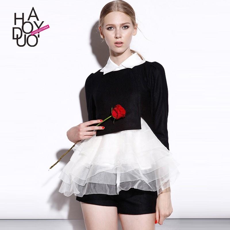 زفاف - Vogue Split Front Chiffon Spring Outfit Short Top - Bonny YZOZO Boutique Store