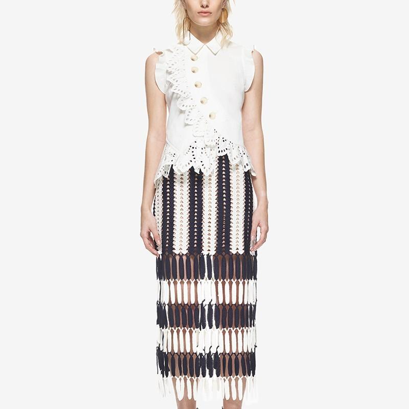زفاف - 2017 summer dress new dress women slim fit hollow out fake two pieces Maxi dress - Bonny YZOZO Boutique Store