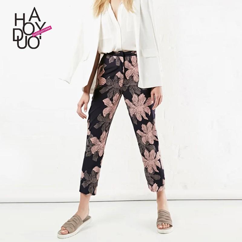 Mariage - Vogue Printed Pocket Floral Fall Casual Trouser - Bonny YZOZO Boutique Store