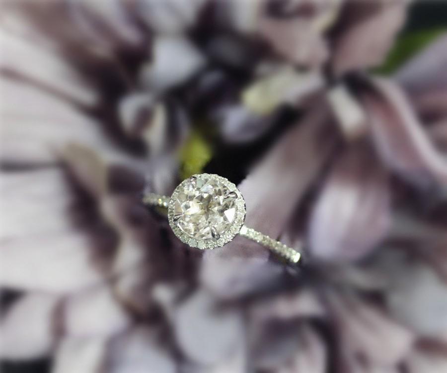 زفاف - Solid 14Kt White Gold, 7mm Natural Round Cut VS Morganite Ring, Wedding Ring ,Diamond Wedding Ring ,Engagement Ring , Bridal Ring,