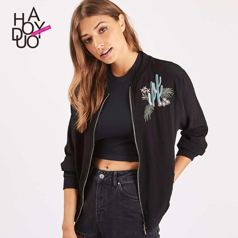 زفاف - Fall 2017 dresses new fashion sport casual embroidery decorated baseball jacket - Bonny YZOZO Boutique Store