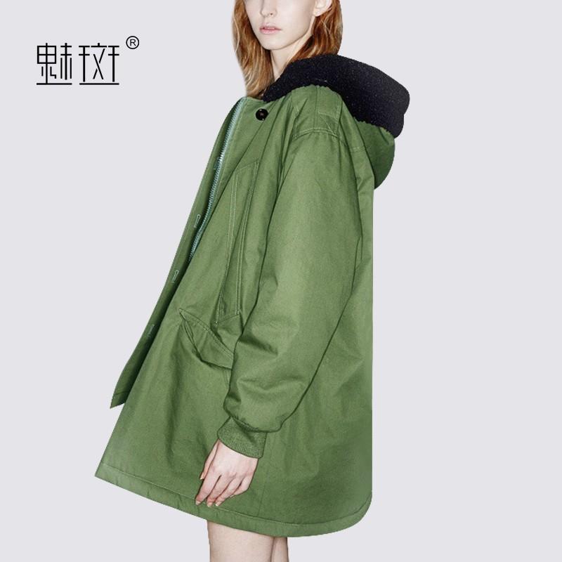 زفاف - Army Style Oversized Plus Size A-line Feather jacket Coat - Bonny YZOZO Boutique Store