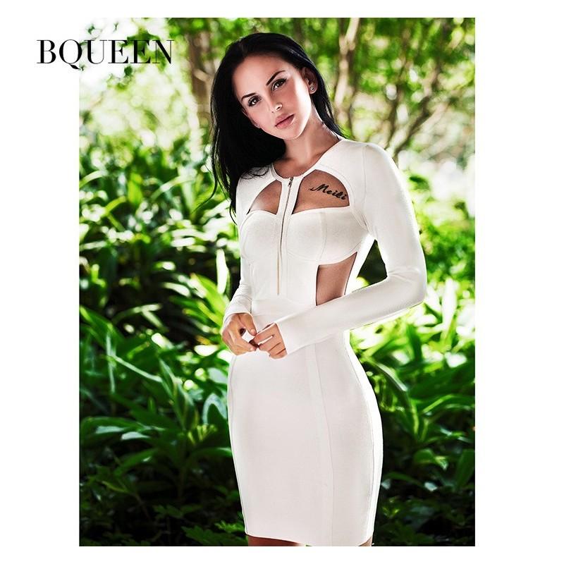 Hochzeit - Women's autumn/winter 2017 new long sleeve backless tight dress zipper bandage skirt - Bonny YZOZO Boutique Store