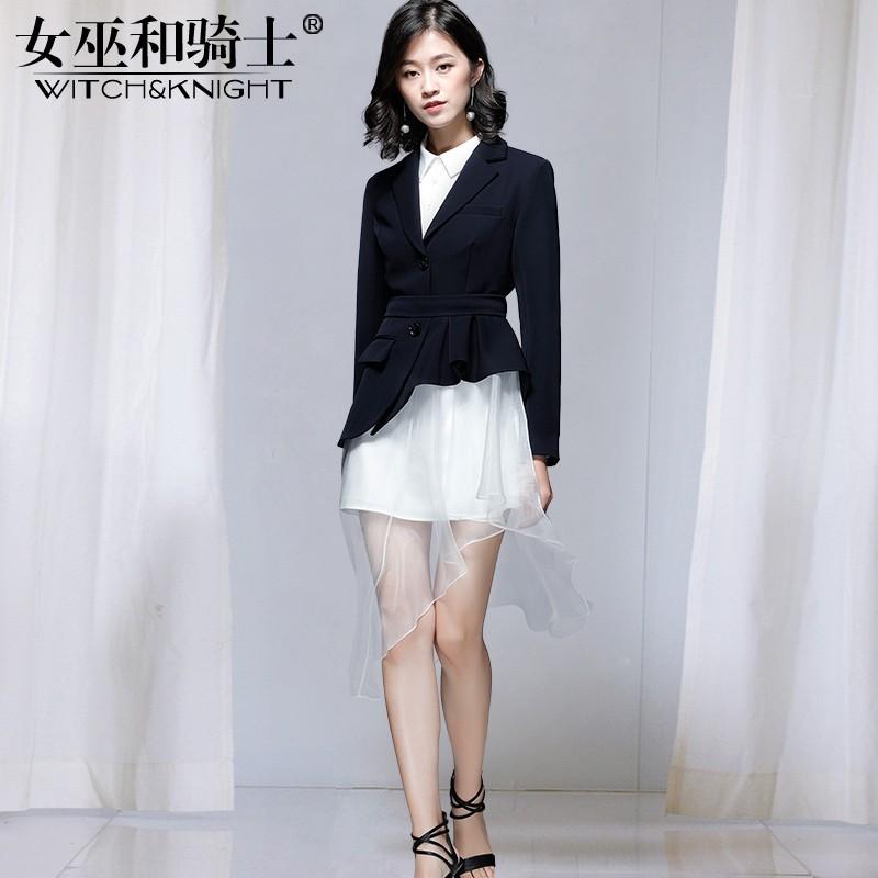 Mariage - Spring Enchanting Frilled 9/10 Sleeves Outfit Blouse Suit Tie Dress Suit - Bonny YZOZO Boutique Store
