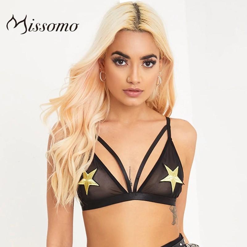 Mariage - Vogue Sexy Seen Through Tulle Star One Color Underwear Bra - Bonny YZOZO Boutique Store