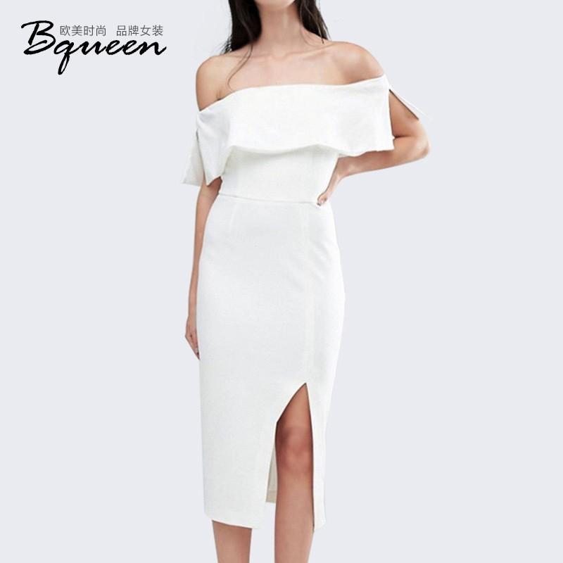 زفاف - Vogue Sexy Split Attractive Slimming Off-the-Shoulder Formal Wear Dress - Bonny YZOZO Boutique Store